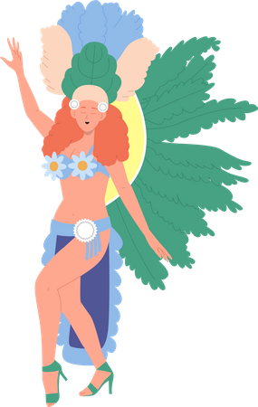 Brazilian woman samba dancer  Illustration