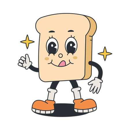 Bread character showing thumbs up  Illustration