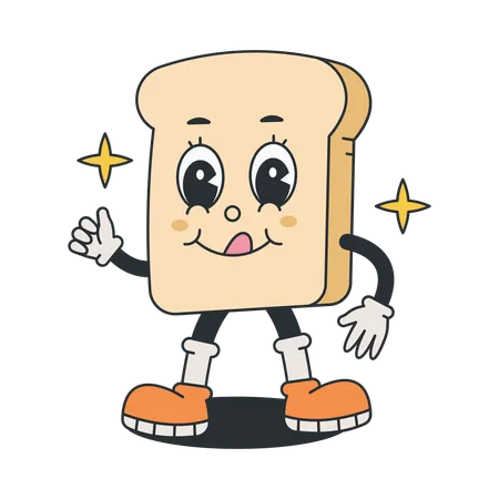 Bread character showing thumbs up  Illustration