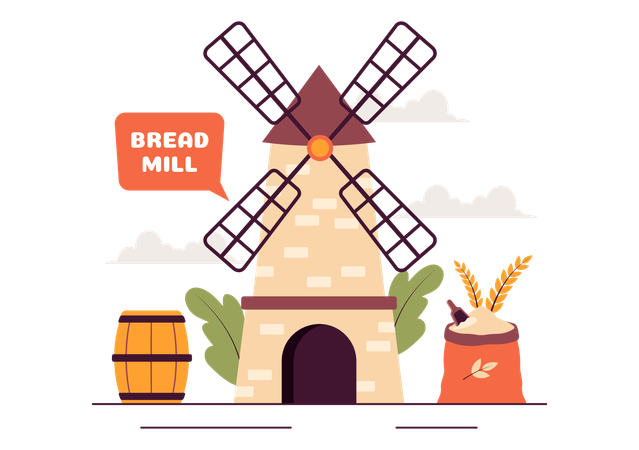 Bread Mill  Illustration