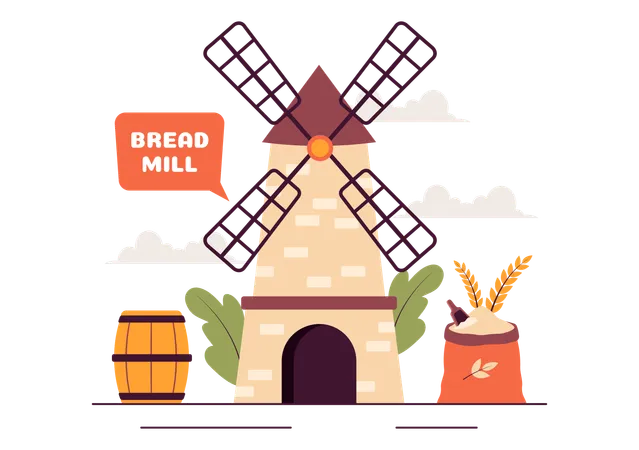 Bread Mill  Illustration