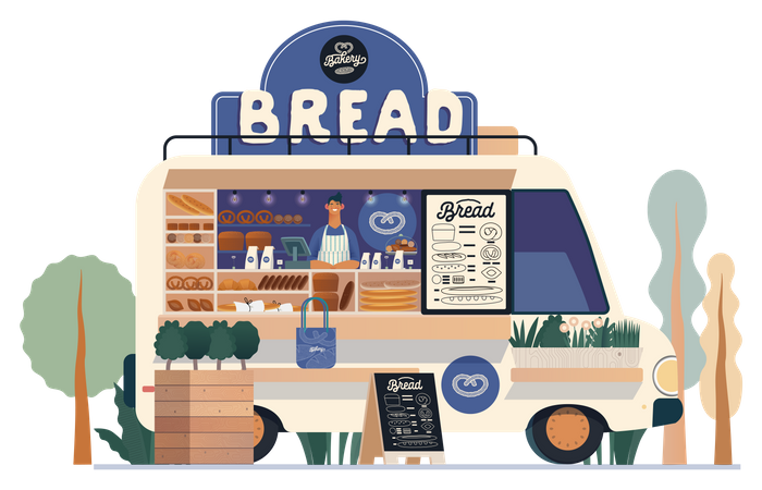 Bread Vendor  Illustration