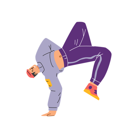 Break dancer doing handstands  Illustration