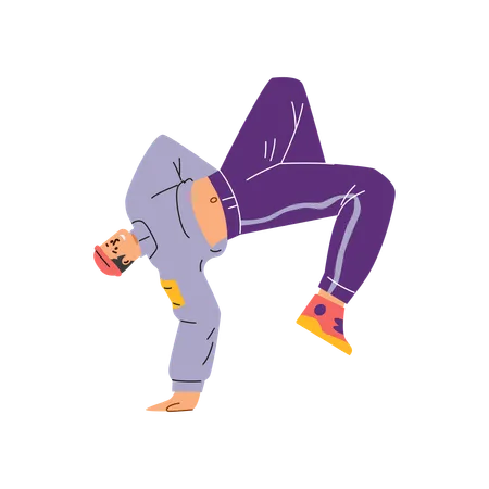 Break dancer doing handstands  Illustration