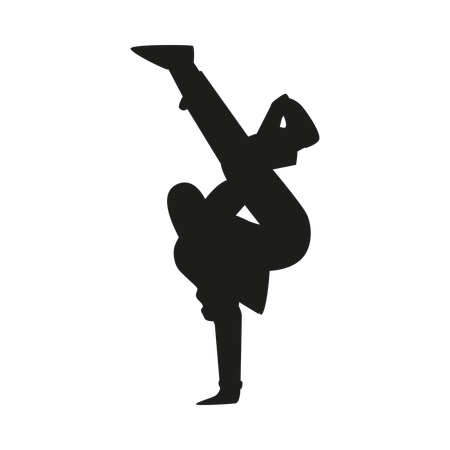 Break dancer doing handstands  Illustration