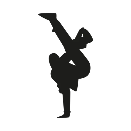 Break dancer doing handstands  Illustration