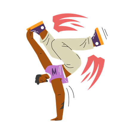 Break dancer doing handstands  Illustration