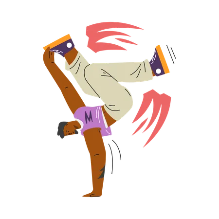 Break dancer doing handstands  Illustration