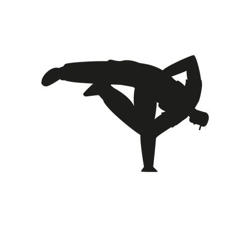 Break dancer doing handstands  Illustration