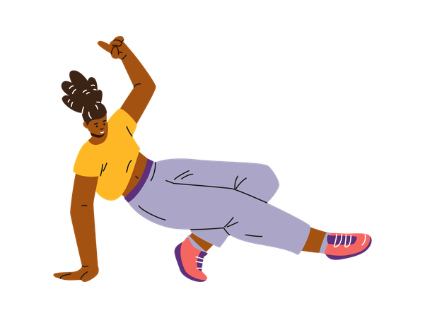 Break dancer doing handstands  Illustration