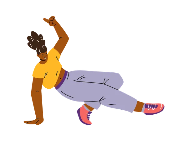 Break dancer doing handstands  Illustration