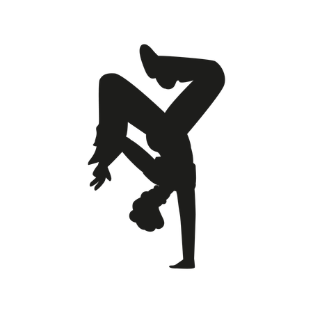 Break dancer doing handstands  Illustration