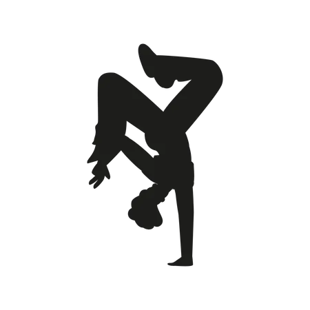 Break dancer doing handstands  Illustration