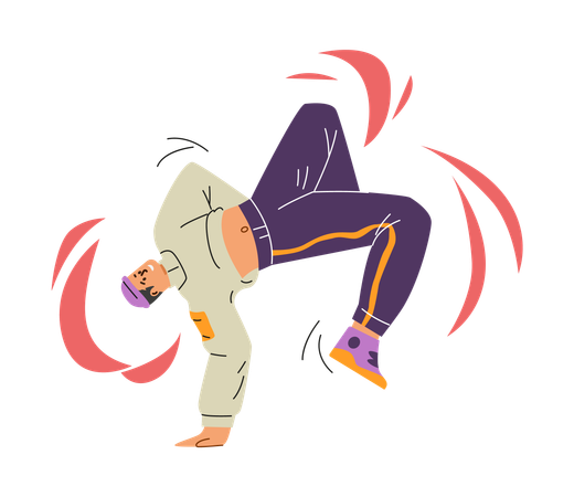 Break dancer  Illustration