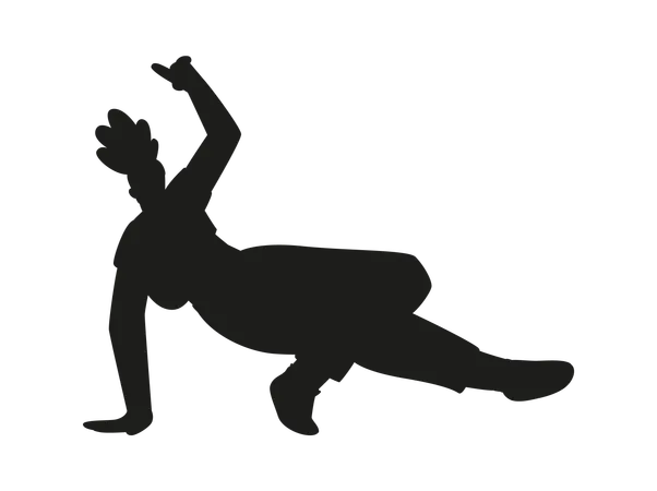 Breakdance dancer in dynamic pose  Illustration