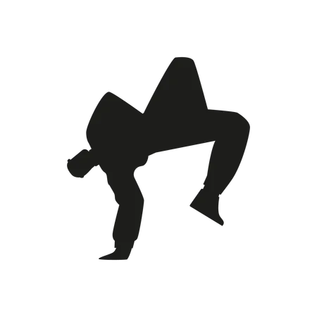 Breakdance dancer in handstand  Illustration