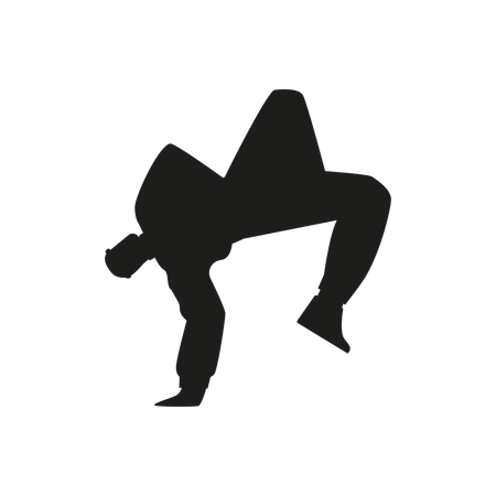 Breakdance-Tänzer im Handstand  Illustration