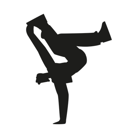 Breakdance-Tänzer in spektakulärer Pose  Illustration