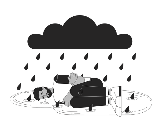 Breakdown emotional stress  イラスト