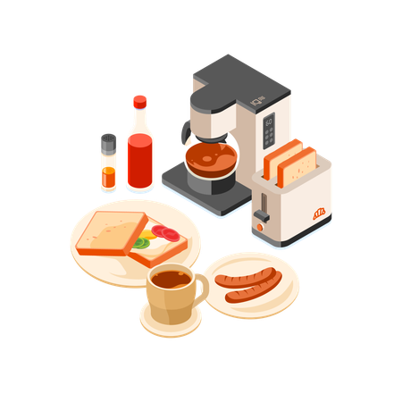 아침 식사 세트  일러스트레이션