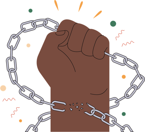 Breaking free from chain  Illustration