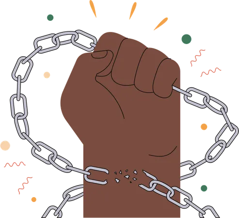 Breaking free from chain  Illustration