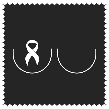 Breast cancer awareness card with pink ribbon  Illustration