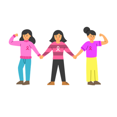 Breast cancer awareness community Illustration
