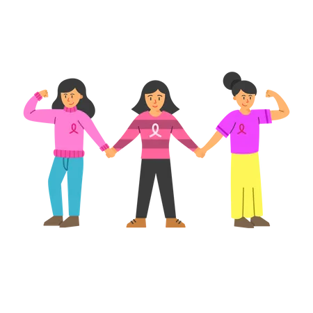 Breast cancer awareness community Illustration