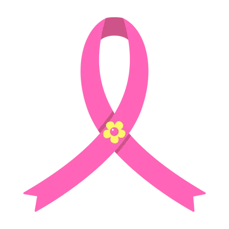 Breast cancer awareness flower ribbon  Illustration