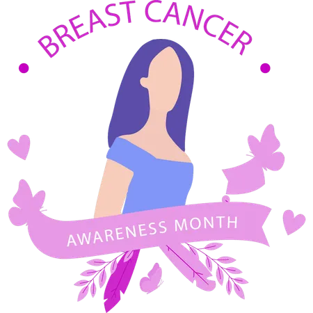 The Girl Is Standing In Awareness Month Illustration