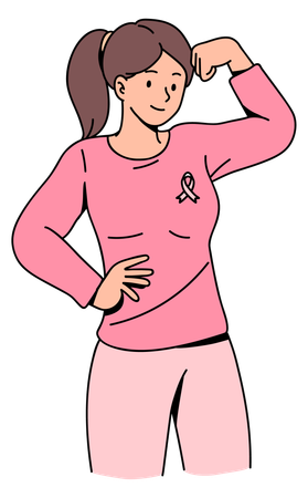 Breast Cancer Fighter Strong Woman  Illustration