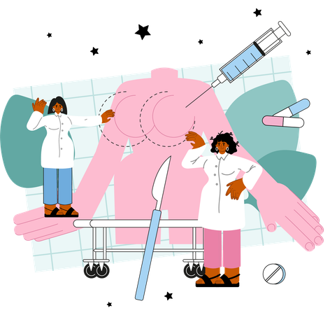 Breast cancer surgery  Illustration