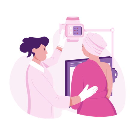 Breast Mammography  Illustration