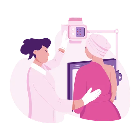 Breast Mammography  Illustration