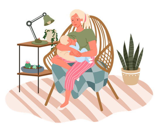 Breastfeeding Positions  Illustration