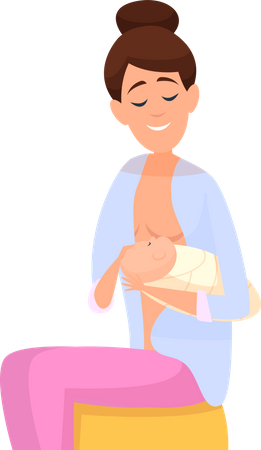 Breastfeeding Positions Parenting Illustration