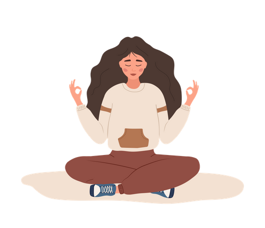 Breath awareness yoga Illustration