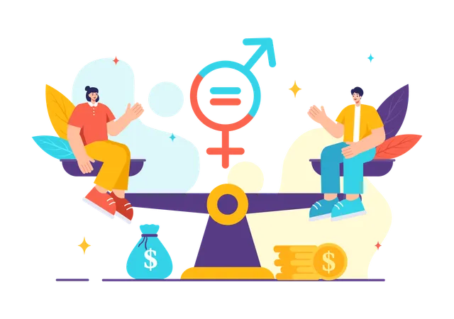 Brecha de género en los negocios  Ilustración