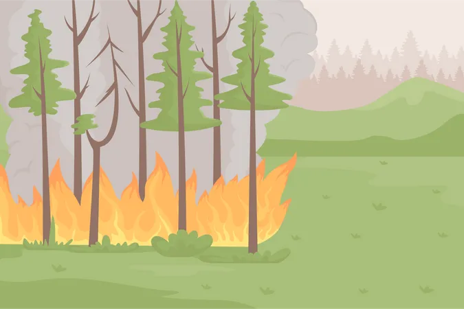 Brennender Wald  Illustration