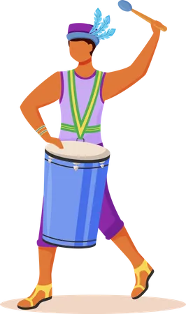 Batteur du carnaval brésilien  Illustration