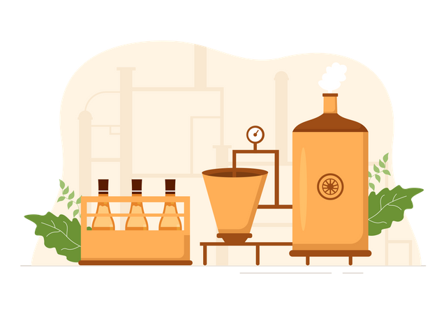 Brewery Production Illustration