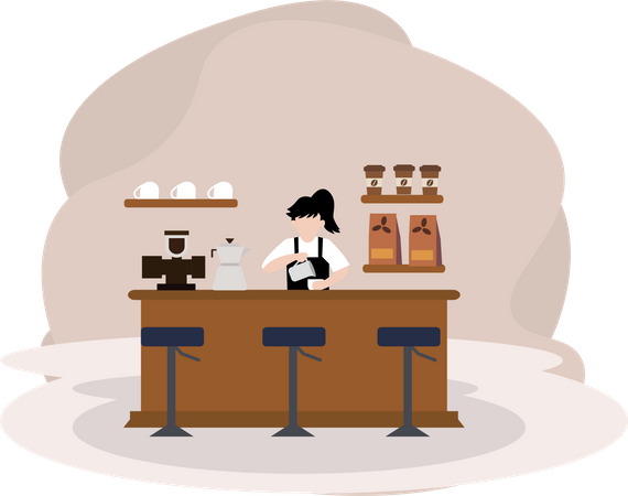 Brewing coffee Illustration