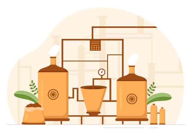 Brewing process Illustration