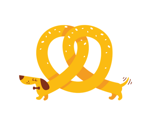 Brezel Hund  Illustration