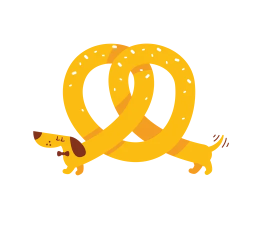 Brezel Hund  Illustration