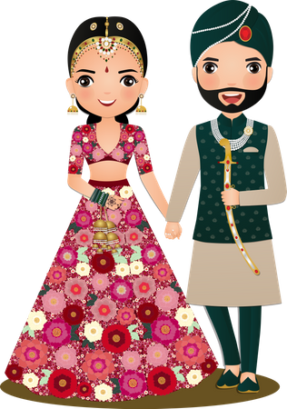 Bride and groom Illustration