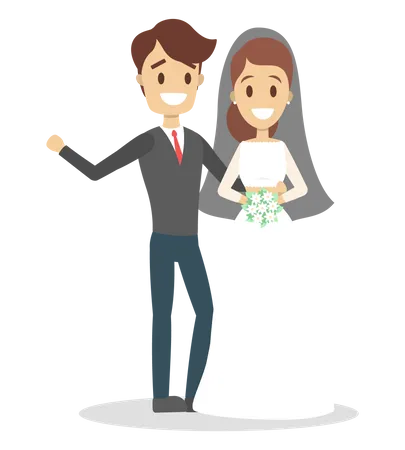 Bride and groom  Illustration