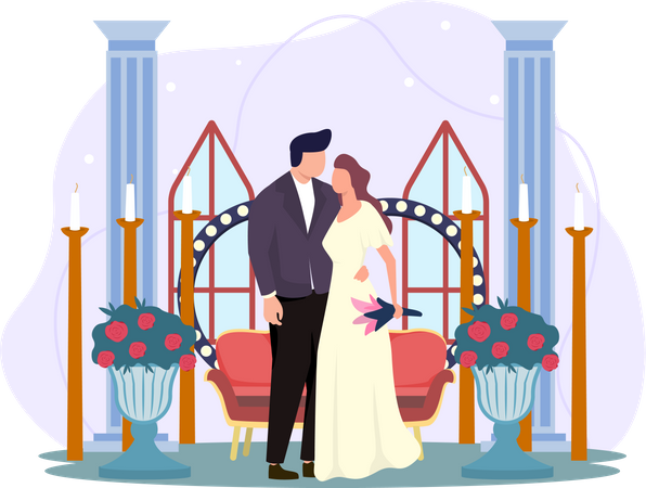 Bride And Groom  Illustration