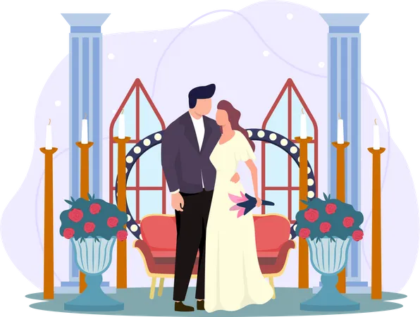Bride And Groom  Illustration